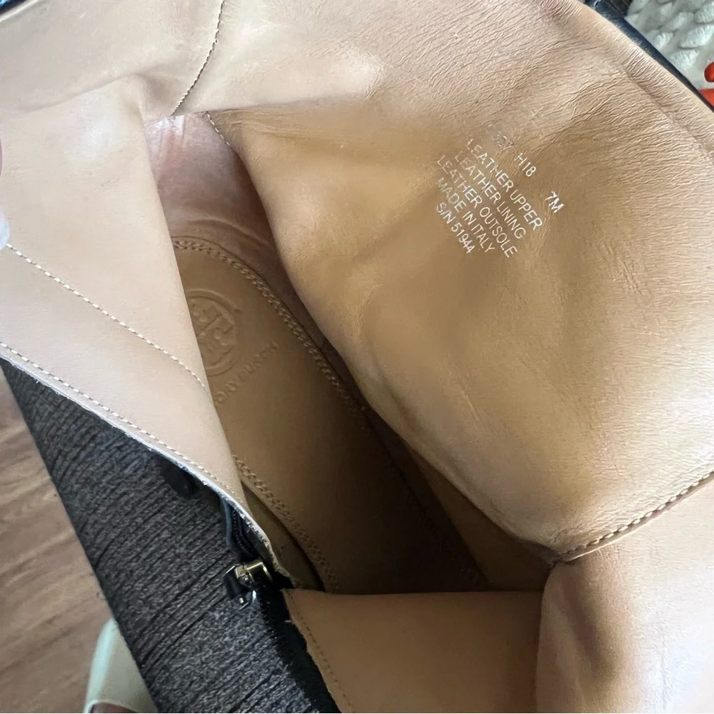 Tory Burch Penelope Womens Black Leather Ankle Boots Size 7 M - Picture 12 of 15